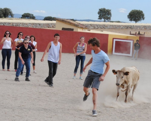 Corriendo delante de la vaquilla